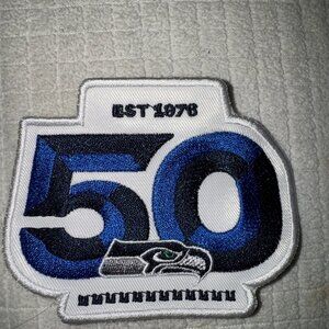 Seattle Seahawks 50th Anniversary Embroidered Sew-On Patch